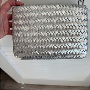 Silver Woven Women's Bag